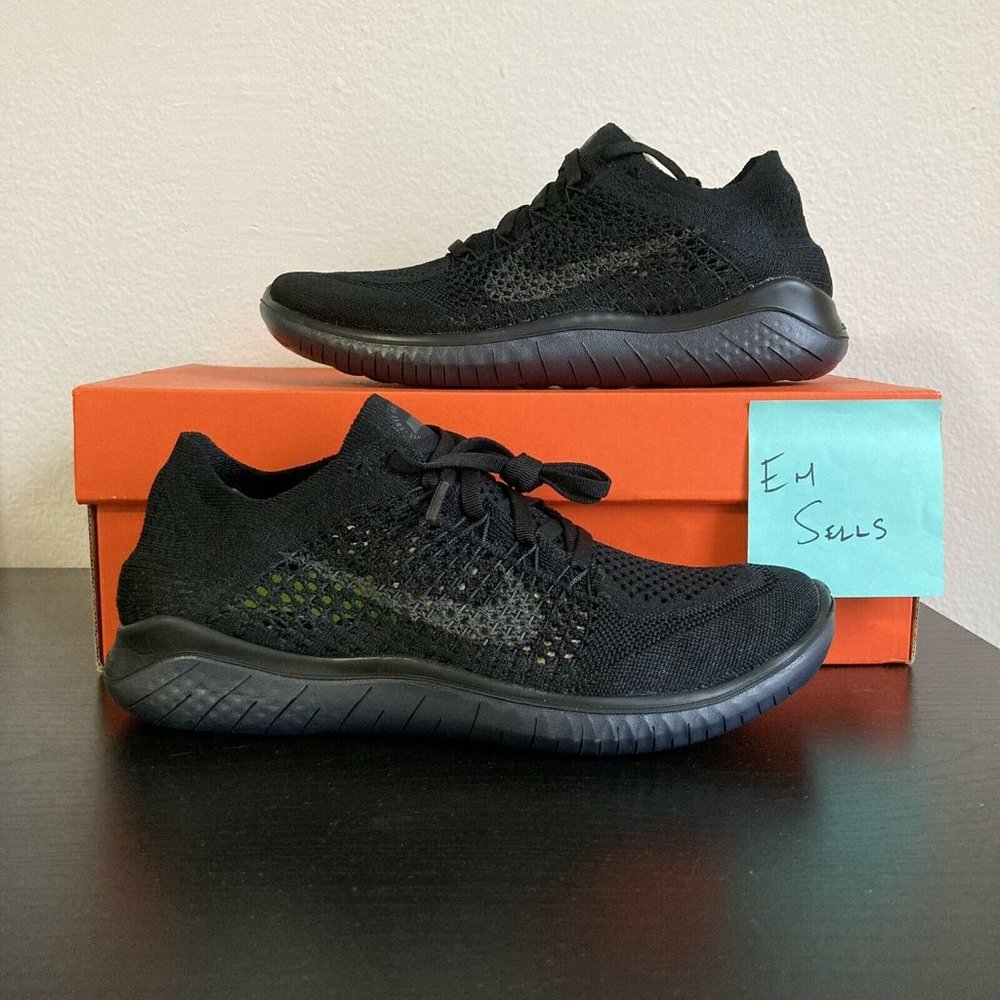 Nike Free RN Flyknit 2018 Women’s Multiple Sizes 7-10.5 Triple Black 942839 002